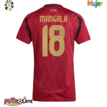 Camiseta Bélgica Orel Mangala #18 Primera Equipación para mujer Eurocopa 2024 manga corta